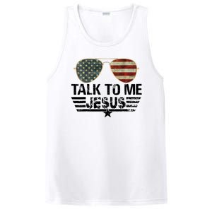 Talk To Me Jesus Glasses Usa Flag PosiCharge Competitor Tank