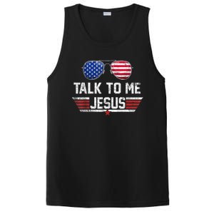 Talk To Me Jesus Glasses US Flag America 4th Of July PosiCharge Competitor Tank