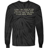 Two Things Make It Worth Living Guitars Tie-Dye Long Sleeve Shirt