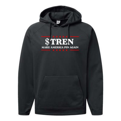 Trencoinsol $Tren Make America Pin Again Performance Fleece Hoodie