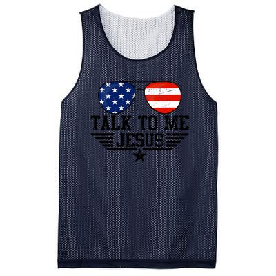 Talk To Me Jesus Glasses Usa Flag Mesh Reversible Basketball Jersey Tank