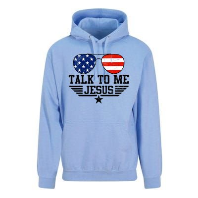 Talk To Me Jesus Glasses Usa Flag Unisex Surf Hoodie