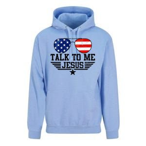 Talk To Me Jesus Glasses Usa Flag Unisex Surf Hoodie