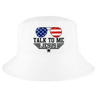 Talk To Me Jesus Glasses Usa Flag Cool Comfort Performance Bucket Hat