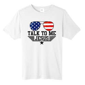 Talk To Me Jesus Glasses Usa Flag Tall Fusion ChromaSoft Performance T-Shirt