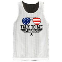 Talk To Me Jesus Glasses Usa Flag Mesh Reversible Basketball Jersey Tank