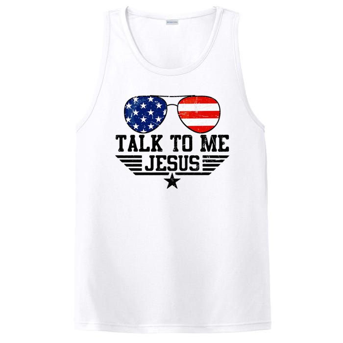 Talk To Me Jesus Glasses Usa Flag PosiCharge Competitor Tank