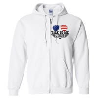 Talk To Me Jesus Glasses Usa Flag Full Zip Hoodie