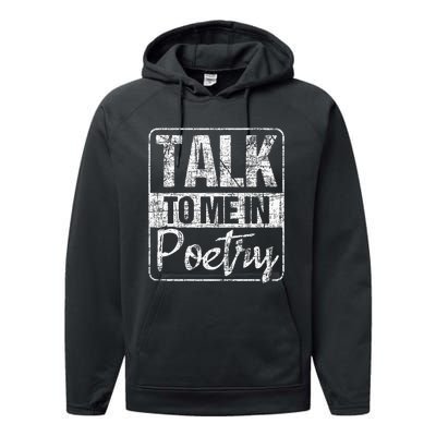 Talk To Me In Poetry Poet Literature Poem Writing Performance Fleece Hoodie