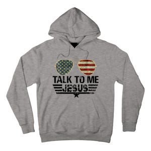 Talk To Me Jesus Glasses US Flag Tall Hoodie