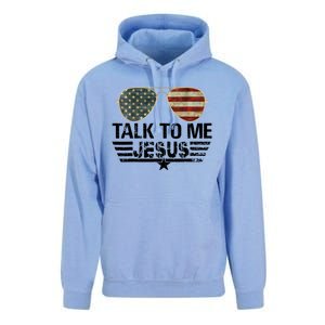 Talk To Me Jesus Glasses US Flag Unisex Surf Hoodie