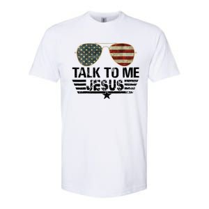 Talk To Me Jesus Glasses US Flag Softstyle CVC T-Shirt