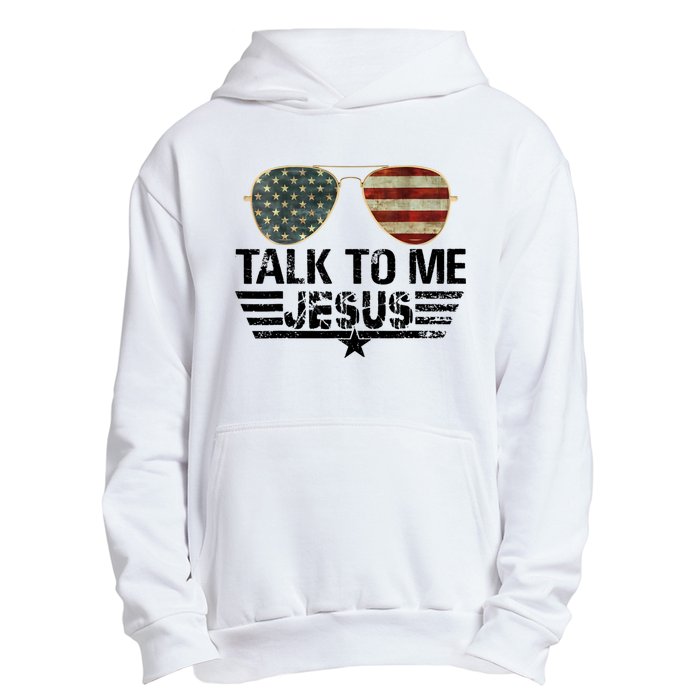 Talk To Me Jesus Glasses US Flag Urban Pullover Hoodie