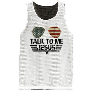 Talk To Me Jesus Glasses US Flag Mesh Reversible Basketball Jersey Tank