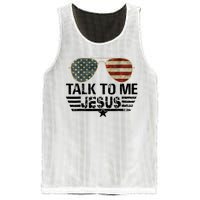 Talk To Me Jesus Glasses US Flag Mesh Reversible Basketball Jersey Tank