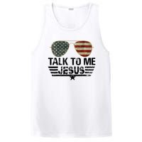 Talk To Me Jesus Glasses US Flag PosiCharge Competitor Tank