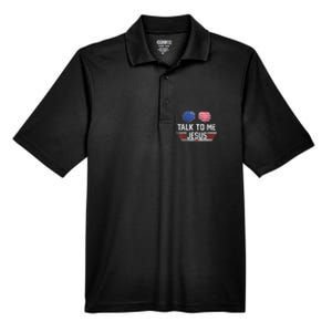 Talk To Me Jesus Glasses US Flag Men's Origin Performance Pique Polo