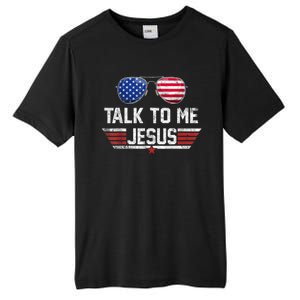 Talk To Me Jesus Glasses US Flag Tall Fusion ChromaSoft Performance T-Shirt