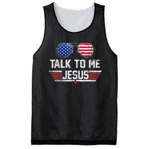 Talk To Me Jesus Glasses US Flag Mesh Reversible Basketball Jersey Tank