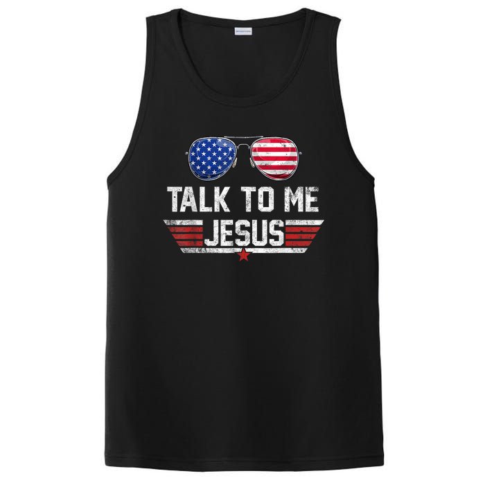 Talk To Me Jesus Glasses US Flag PosiCharge Competitor Tank