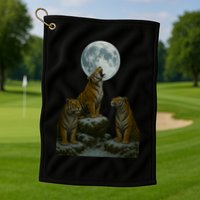 Three Tigers Moon Golf Towel