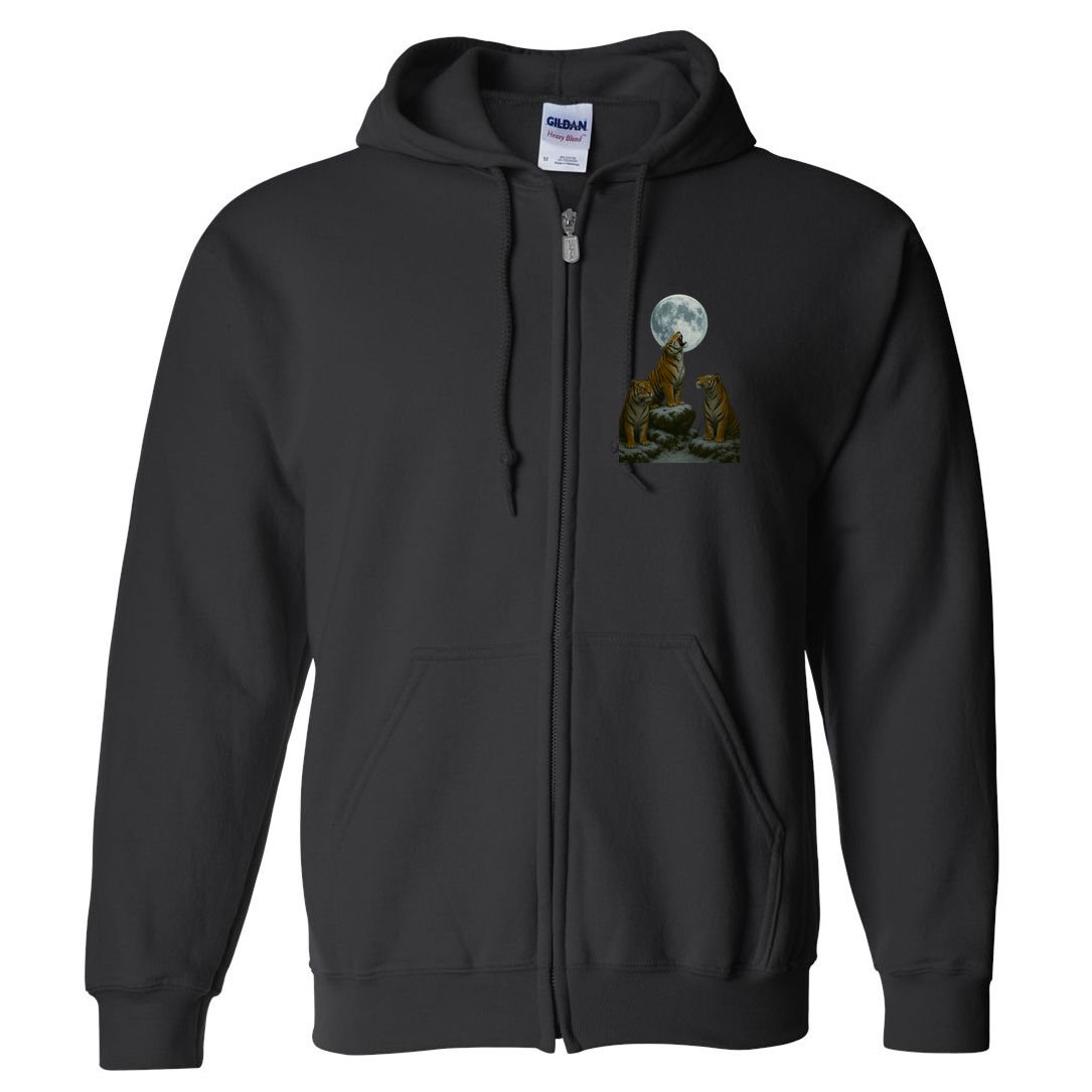 Three Tigers Moon Full Zip Hoodie