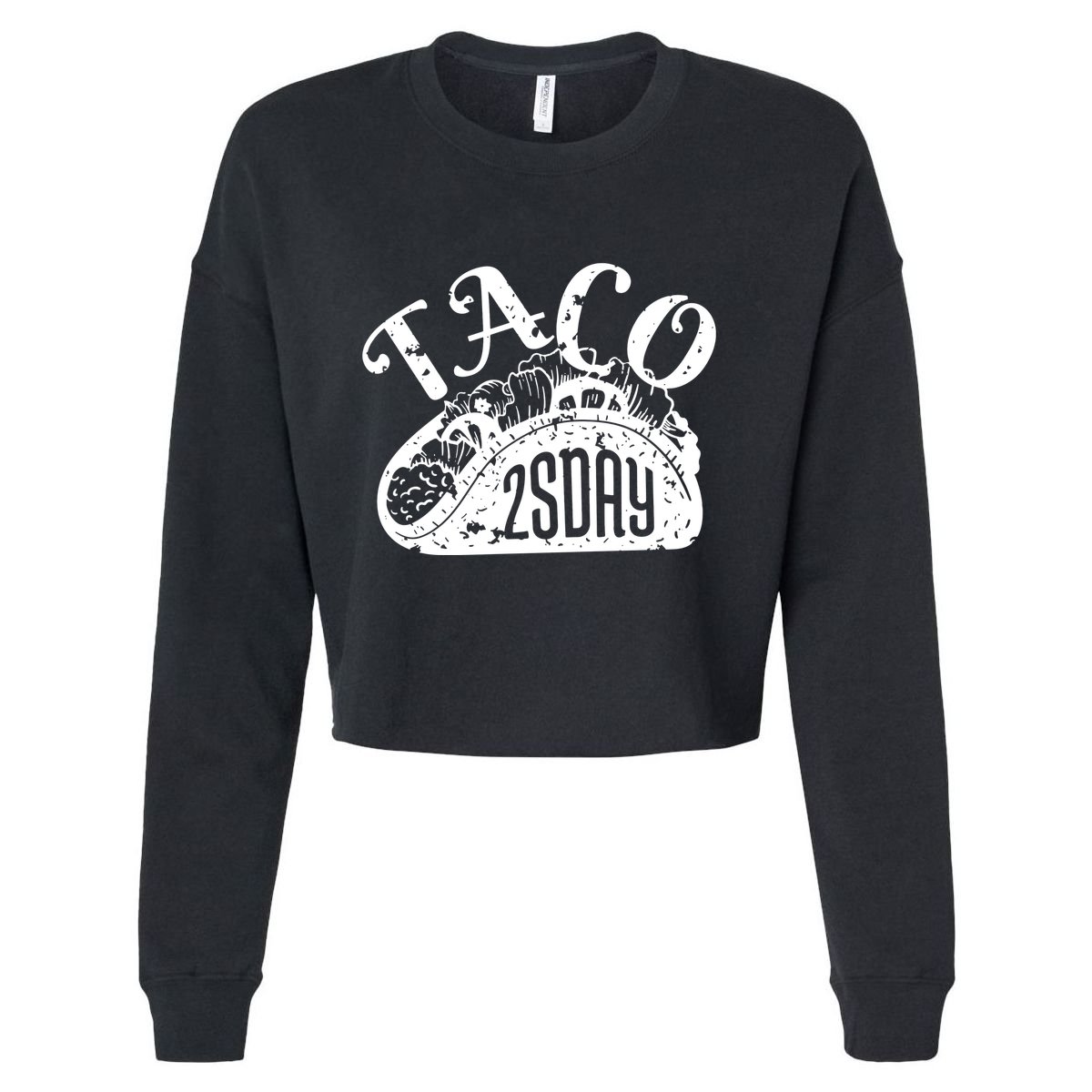 Taco Tuesday Mexican Cropped Pullover Crew