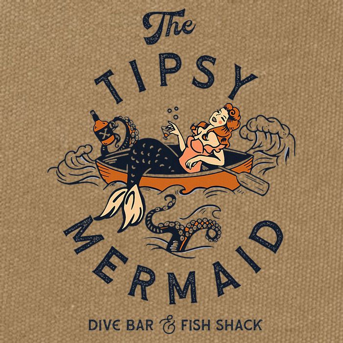 The Tipsy Mermaid Dive Bar & Fish Shack Cotton Canvas Backpack