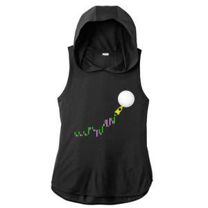 To The Moon Uptrend Trader Funny Gift Ladies PosiCharge Tri-Blend Wicking Draft Hoodie Tank