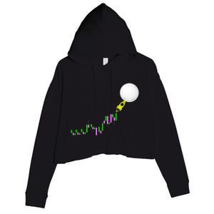 To The Moon Uptrend Trader Funny Gift Crop Fleece Hoodie