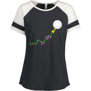 To The Moon Uptrend Trader Funny Gift Enza Ladies Jersey Colorblock Tee