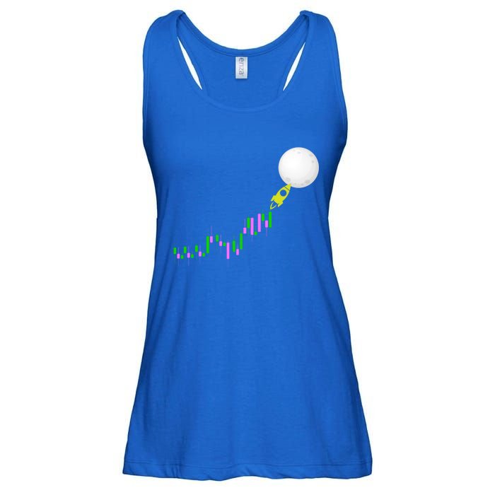 To The Moon Uptrend Trader Funny Gift Ladies Essential Flowy Tank