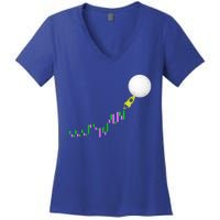 To The Moon Uptrend Trader Funny Gift Women's V-Neck T-Shirt