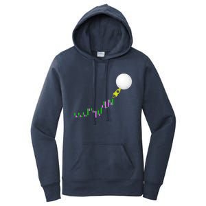 To The Moon Uptrend Trader Funny Gift Women's Pullover Hoodie