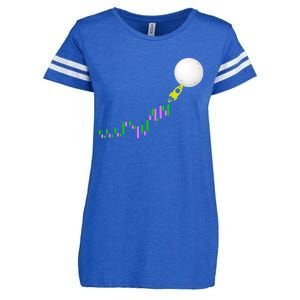 To The Moon Uptrend Trader Funny Gift Enza Ladies Jersey Football T-Shirt