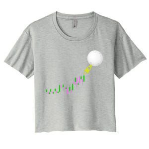 To The Moon Uptrend Trader Funny Gift Women's Crop Top Tee