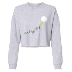 To The Moon Uptrend Trader Funny Gift Cropped Pullover Crew