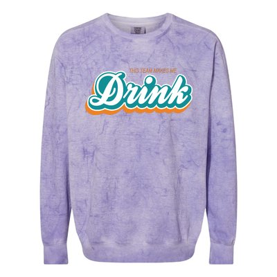 This Team Make Me Drink Miami Football Colorblast Crewneck Sweatshirt