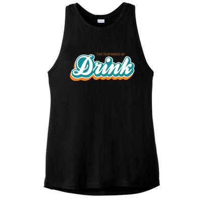 This Team Make Me Drink Miami Football Ladies PosiCharge Tri-Blend Wicking Tank