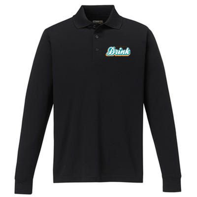 This Team Make Me Drink Miami Football Performance Long Sleeve Polo