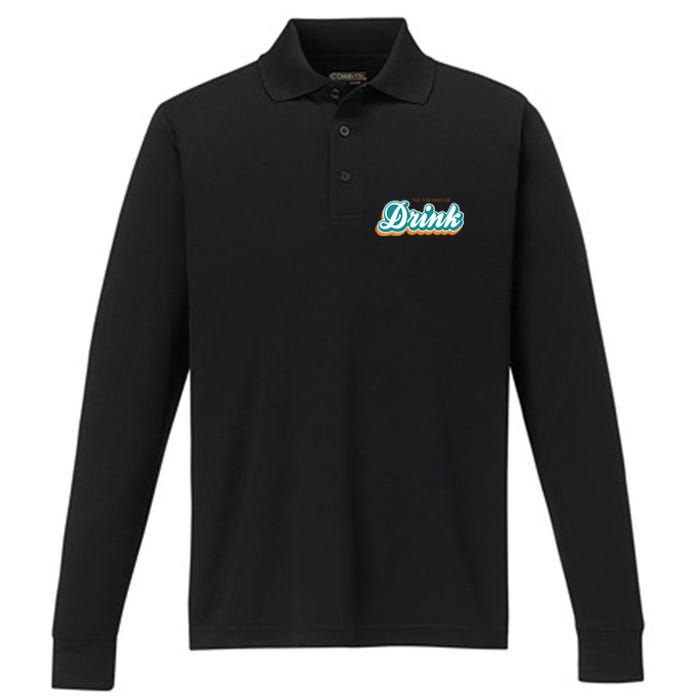 This Team Make Me Drink Miami Football Performance Long Sleeve Polo