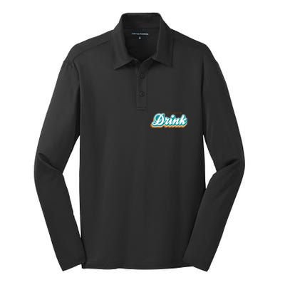 This Team Make Me Drink Miami Football Silk Touch Performance Long Sleeve Polo