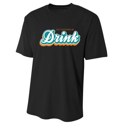 This Team Make Me Drink Miami Football Performance Sprint T-Shirt