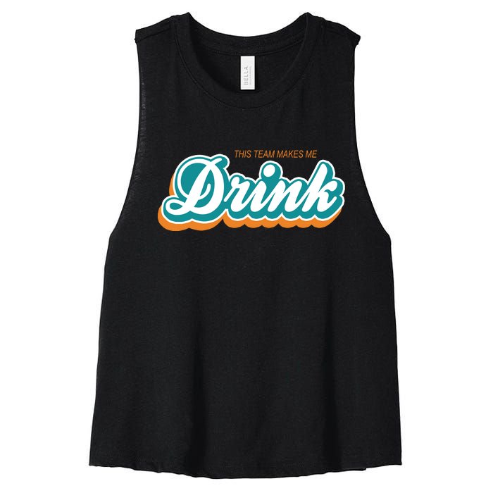 This Team Make Me Drink Miami Football Women's Racerback Cropped Tank