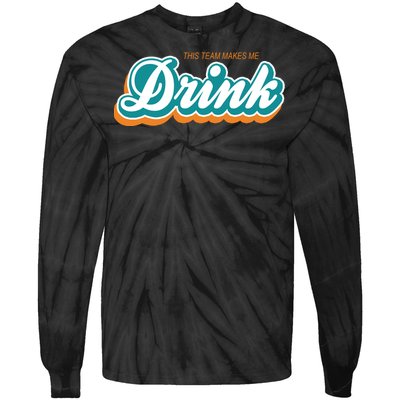 This Team Make Me Drink Miami Football Tie-Dye Long Sleeve Shirt