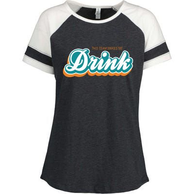 This Team Make Me Drink Miami Football Enza Ladies Jersey Colorblock Tee