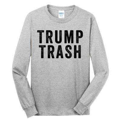 Trump Trash Maga Garbage Truck Proud Garbage American Trump Vance 2024 Tall Long Sleeve T-Shirt