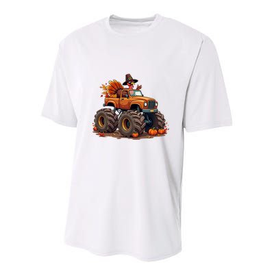 Thanksgiving Turkey Monster Truck Youth Performance Sprint T-Shirt