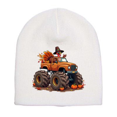 Thanksgiving Turkey Monster Truck Short Acrylic Beanie