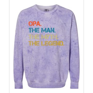 The The Myth The Legend Gift Opa Dad Colorblast Crewneck Sweatshirt